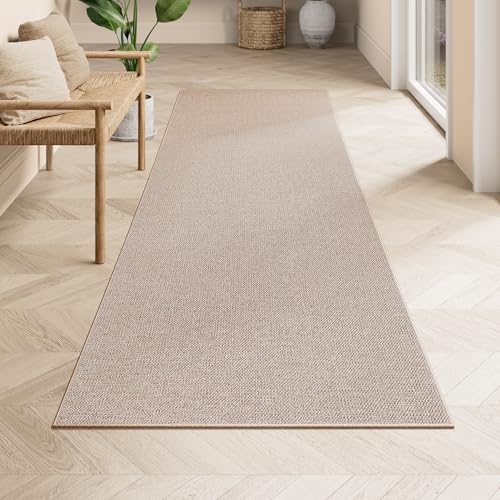 SONGMICS HOME Runner Rug 2.5x8 ft, Washable Area Rug for Living Room, Non-Slip Carpet, Faux Jute Rug, Home Decor, for Bedroom, Kitchen, Entryway, Dining Room, Tan UTAR093K01