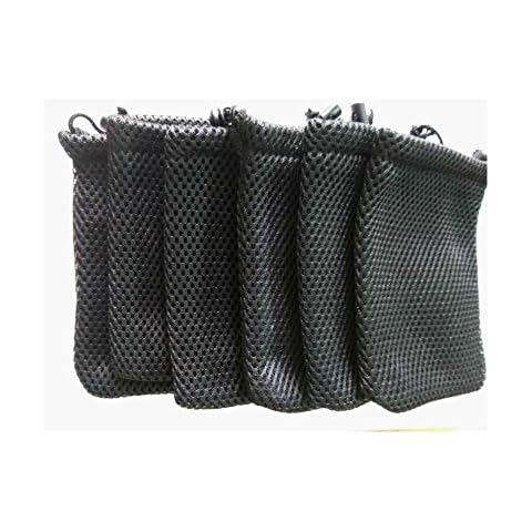 GBSTORE 6 Pcs Black Cell Phone or MP3 Nylon Mesh Drawstring Pouch Bags Cover