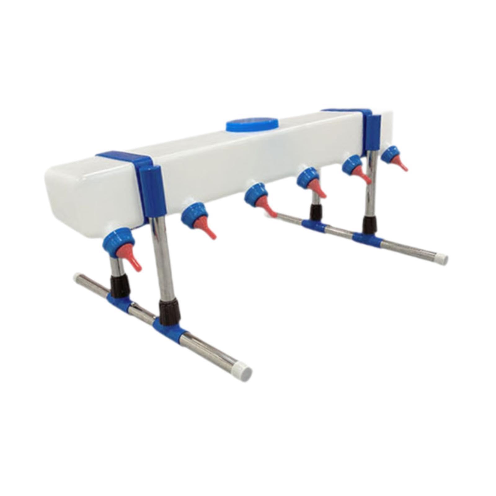 Feeder para Granja Alimentación de Terneros Recipiente para Leche Alimentación por Pezón Fabricado Silicona Adecuado para Cría de a, 6 Cabeza con Soporte