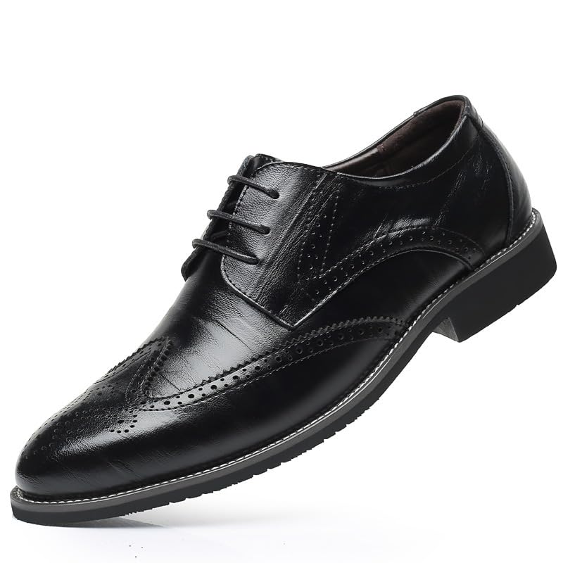 Mens Wedding Faux Leather Business Dress Cap Toe Lace up Shoes