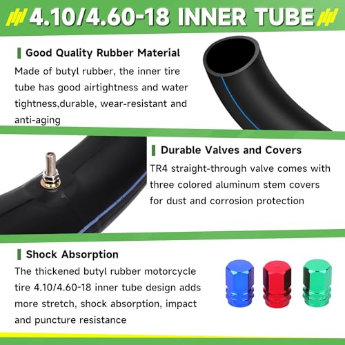 Image of FHSXJR 2PCS 4.10 /4.60-18 Motorcycle Inner Tube 110 /80-18,110 /90-18