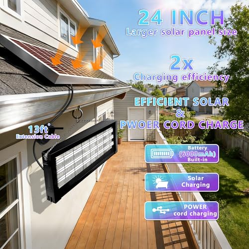 Image of Powerful Large Solar Bug Zapper Outdoor for 4000 sq.ft, Rechargeable Mosquito Zapper with High Powered, Waterproof Solar Bug Zapper for Patio Garden, Backyard, RV, Camping with 18W Solar Panel
