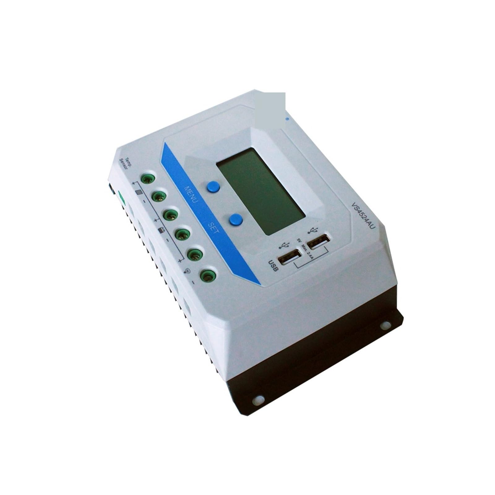 Regolatore di Carica Pannello Solare, Regolatore Solare 45A Regolatore di Carica PWM Automatico VS4524AU 12V 24V con Display LCD Integrato e Doppia Porta USB 5V