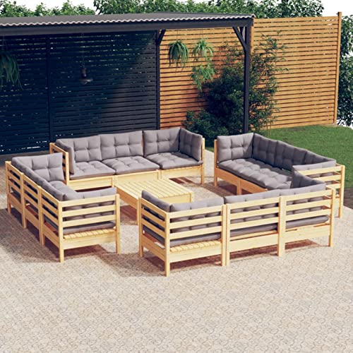 MOONAIRY 13-TLG. Garten-Lounge-Set mit Grauen Kissen, Gartenlounge, Balkon Möbel, Terrassenmöbel, Lounge Gartenmöbel Set…
