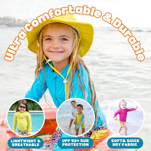 Image of SwimZip UPF 50+ Long Sleeve Rash Guard for Boys' and Girls' - Baby, Toddler, Kids