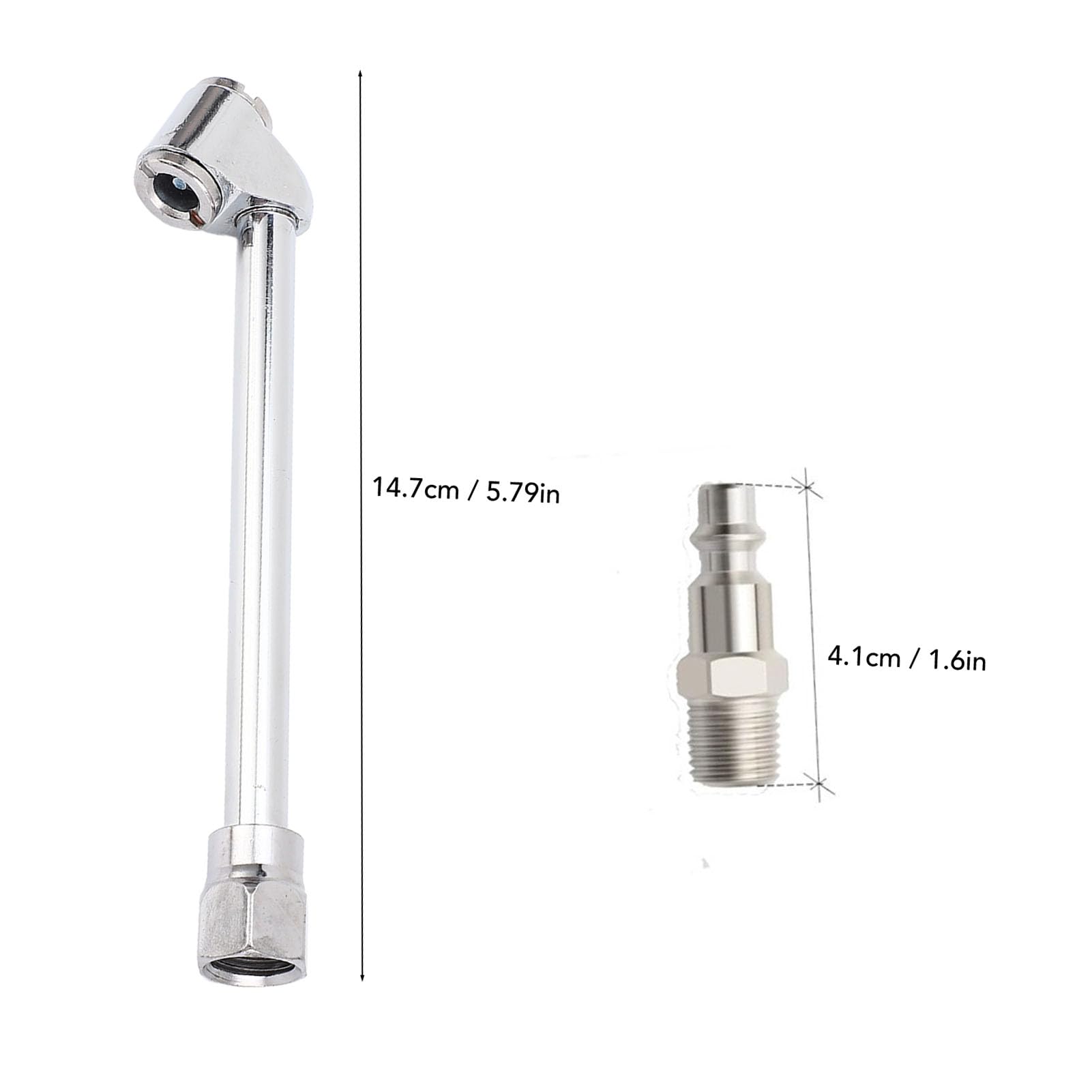 Oumefar 10 Sets Dual Head Air Chuck, Metal Construction, Quick Connection 1/4 Inch FNPT, with Quick Plug for Truck RV Bus, Iron Zinc Alloy Material