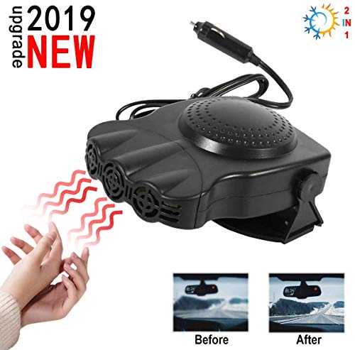 Lord Eagle Portable Car Heater, Car Defroster 30 Seconds Fast Heating Quickly 12V 150W Auto Heater Cooling Fan (Black)â€¦