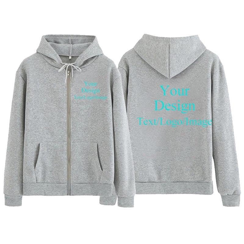 Sweat À Capuche Personnalisé Concevez Votre Propre Motif Streetwear Veste À Fermeture Éclair Manteau Personnalisée Cadeau pour Hommes et Femmes