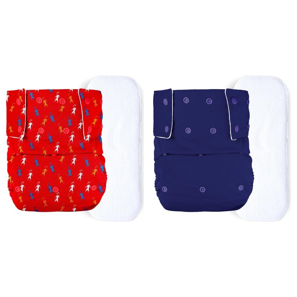 Bumberry Adult Cloth Diaper XL | Waist 36-42 Inch | Combo Pack of 2 | Washable for Men & Women | 2 Wet Free 4 Layer Inserts | Incontinence & Bedwetting (Catscape,Midnight Blue)-image-28