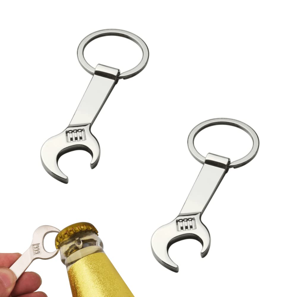 Pleenild 2 PCS Bottle Opener Keyring Wrench Keyring Metal Opener Soda Beer Bottle Opener Metal Mini Wrench for Home Bar Beer Lovers