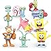 QCSTORE Spongebob - Set di 8 statuette con testa di spugna per bambini, motivo: anime