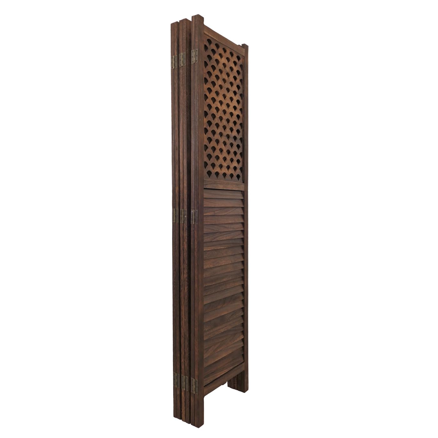 Mendler Paravent HWC-A84, Ornamente 170x245cm - braun