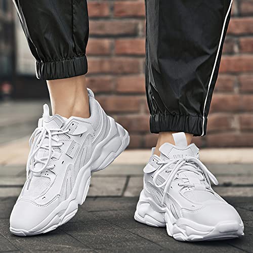 Image of ANUFER Mens PU Sport Shoes Fashion Chunky Sneakers Height Increasing Trainers