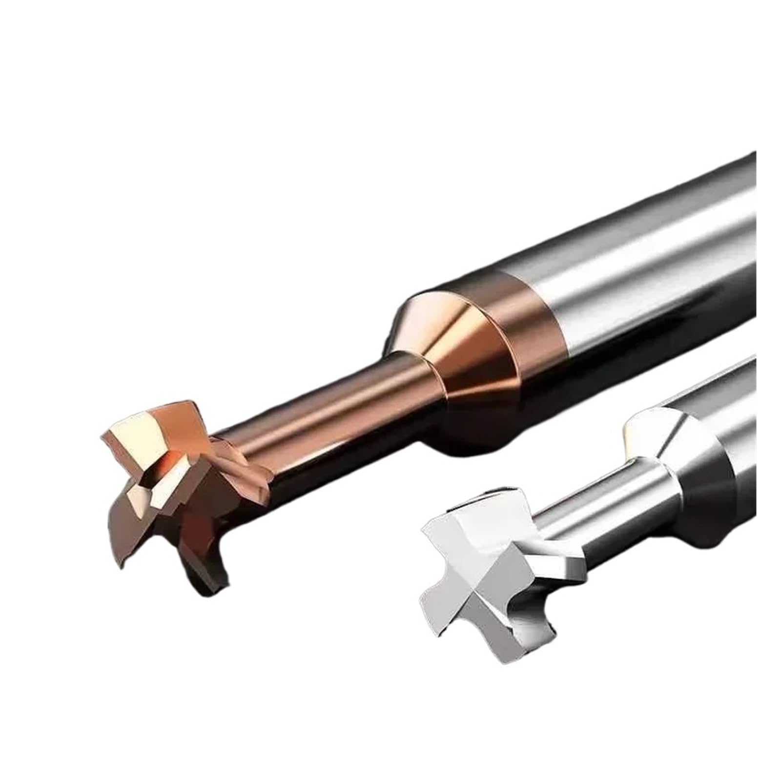 Wolframkarbid-Finger-Router-Bit T-Nut-Fräser Lot-Fräser Metall-Fräswerkzeug(H 1mm,Coating T Slot,D 4mm)