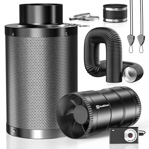 Hon&Guan 4' Air Filtration Kit: 4 Inch Inline Duct Fan with...