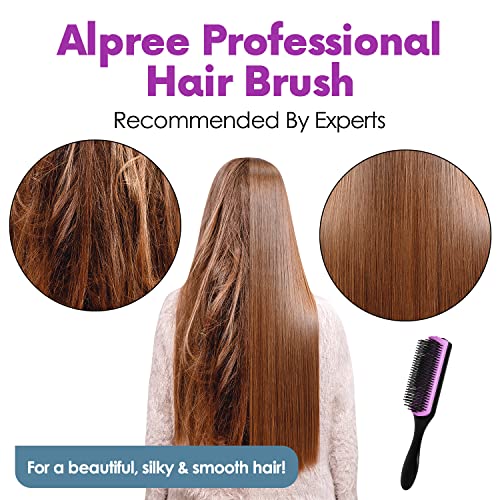 Alpree Classic Styling Hair Brush 9 Row - For Natural, Thick, Curly Hair | Classic Nylon Bristle Styling & Detangler, Great For Creating Ringlets, For Separating, Shaping & Defining Curls - Blow-Drying #TOP6