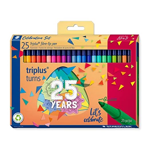 STAEDTER, Caneta com ponta de fibra 323 C25 TA Triplus Color Edição limitada, 1,0mm - Cores sortidas (pacote com 20 + 5 GRÁTIS)