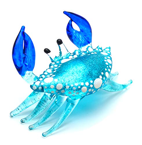 Zoo Craft Hand Blown Glass Figurine Cute Blue Crab Handmade Miniature Animal Art Zoo Craft Hand Blown Glass Figurine Cute Blue Crab Handmade Miniature Animal Art