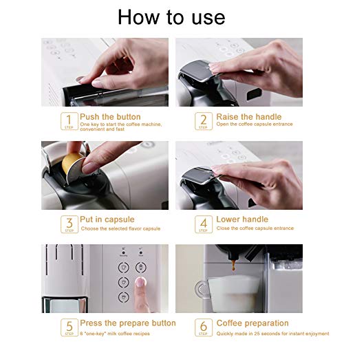 ACCLD Persönliche Kapselkaffeemaschine, Automatische Schaummilch, Cappuccino- Und Lattekaffee, One-Touch-Kaffeemaschine – Bild 7