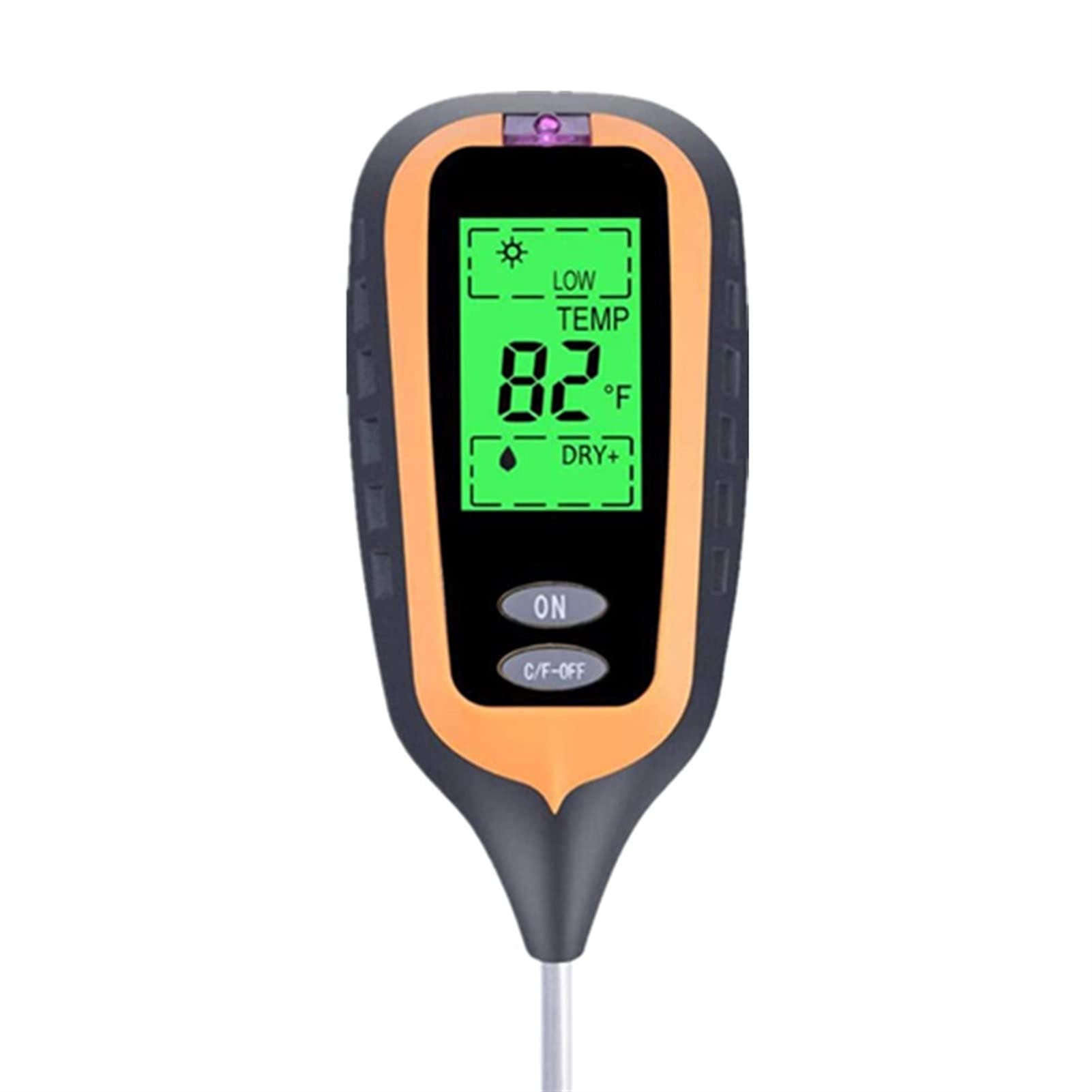 Testeur d'humidité Digital 4 en 1 Sol Phètre de sol Température solaire Solaire Humidité PH Mètre Testeur for les plantes jardin Fleurs(Square)