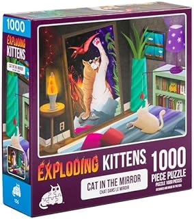Comprar Exploding Kittens Cat in The Mirror - Puzle de 1000 Piezas para Adultos, diseño de Gato mirándose al Espejo