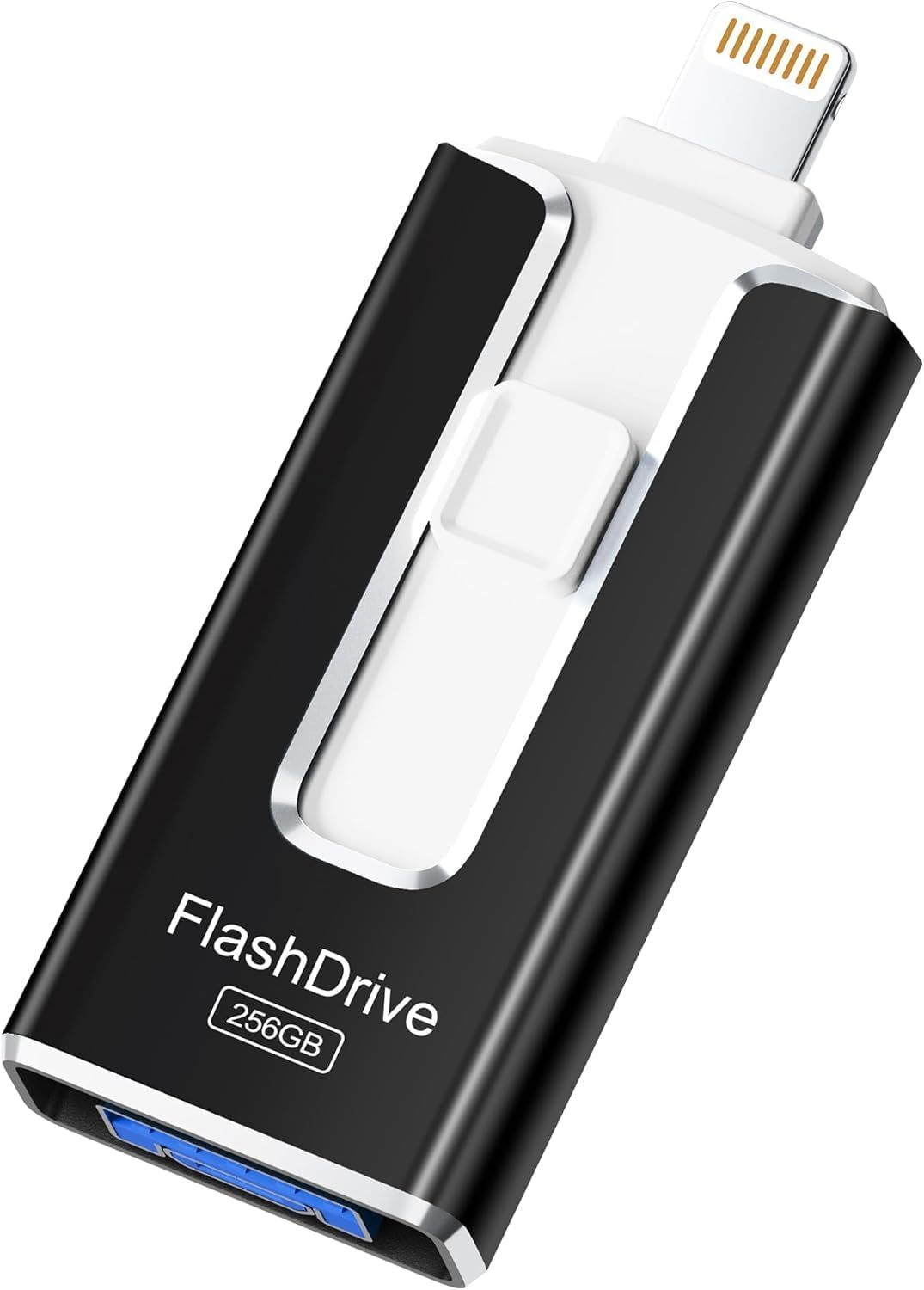 SUDEHO Memoria USB de 256 GB para iPhone con certificación MFi, 4 conn USB3.0, negro | Certificada MFi, Lightning, Type A, Type-C y micro USB, compatible con iPhone, iPad, Android y PC, USB 3.0 rápido