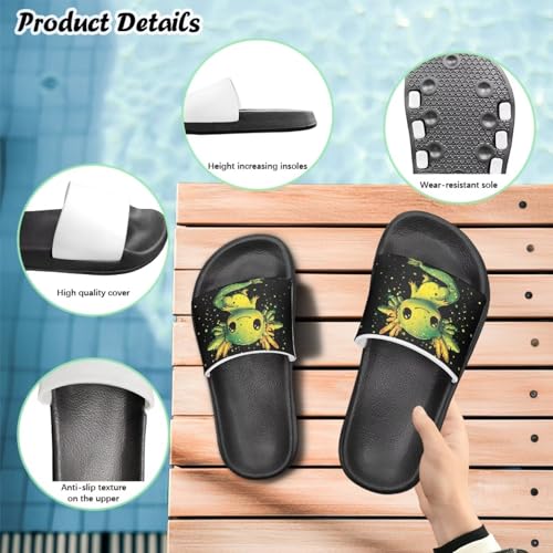 Image of Unisex Slides for Girls Boys Comfortable Slippers Slides Non-slip Shower Shoes House Fashion Thick for Indoor & Outdoor Gifts