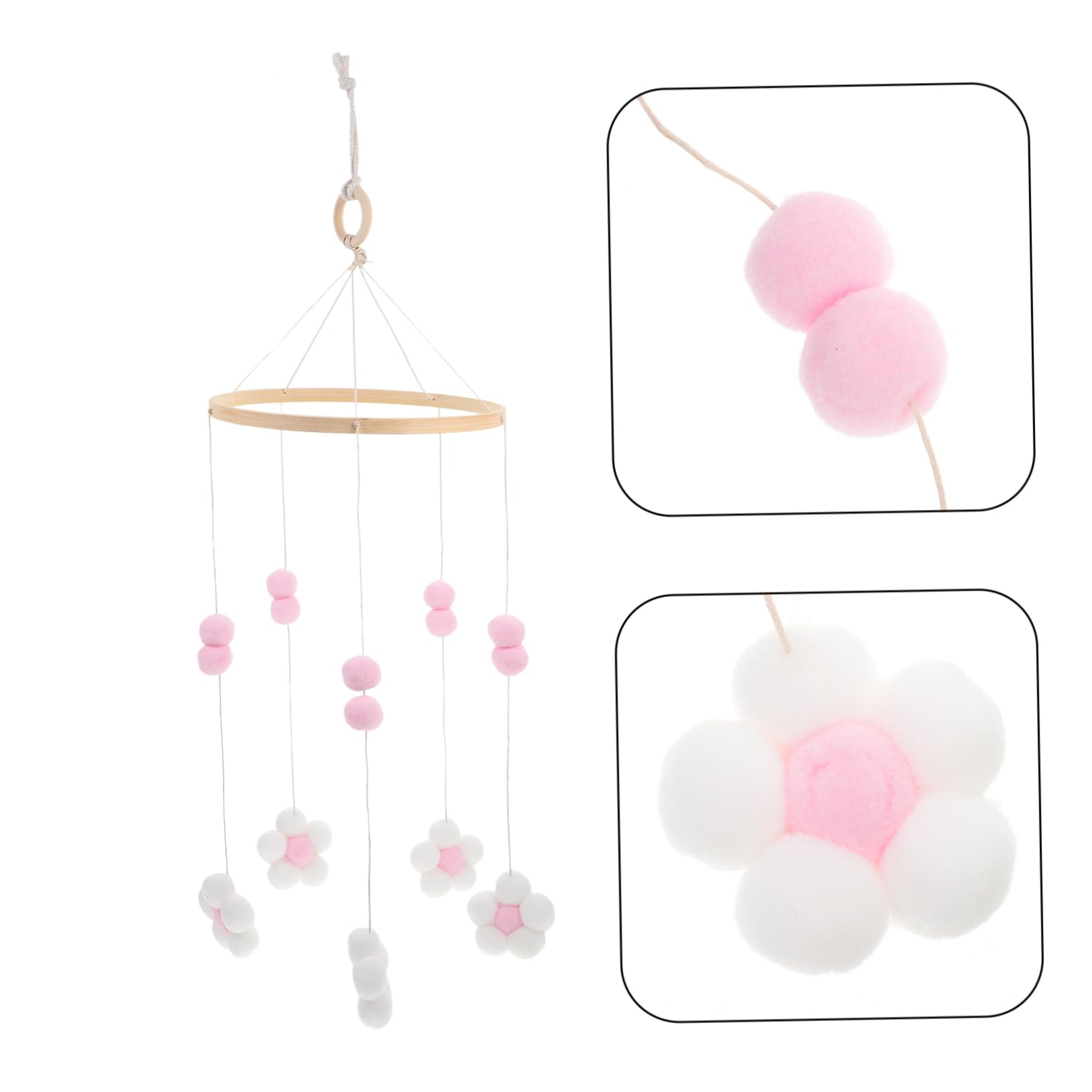 Toddmomy Hanging Crib Mobile Decor Soft European Chime for Nursery Safe Ball Materials Charming Sound for Relaxation Crib Decor