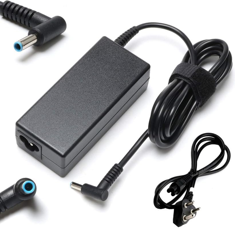 Image of Laptop Computer Smart Blue Tip, for HP Pavilion x360 17 15 14, Elitebook Folio 1040 G1, Chromebook Stream 14 13,Envy x2,and More AC Tip Adapter with 3 pin Power Cable (65W Blue)