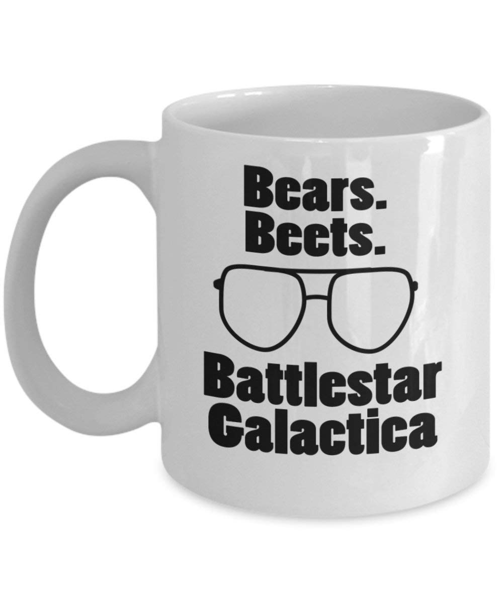 Bears, Beets, Battlestar Galactica Mug, The Office Dwight Schrute Quote (White) The Office Coffee Mug - The Office Gift - Coworker Gifts -The Off