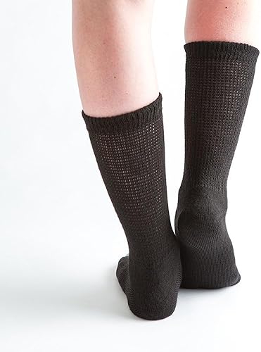 Miniatura 4 de Doc Ortho Calcetines para diabéticos ultra suaves y holgados, 6 pares, cuello redondo