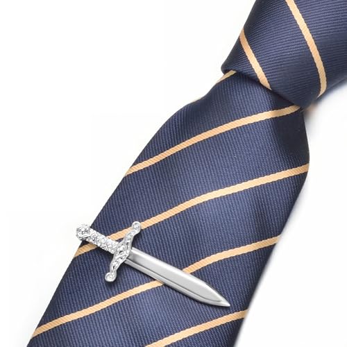 Image of Sword Tie Clip for Men Novelty Silver Gold Black Tie Bar Personalized Unique Party Jewelry Gift