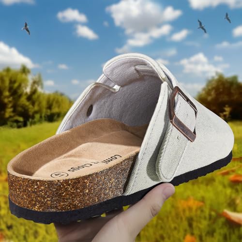Image of KEMISANT Men Clogs-Comfortable Suede Mules Slippers Sandals Nurse Potato Shoes Unisex-Cushioned Cork-Footbed