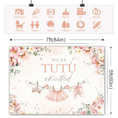 Fondo Fotográfico Baby Shower Tutu Rosa 7x5ft miniatura 6