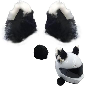 Cat Ears for Helmet Motorcycle Helmet Ears Cat Ears Decoration Cute Helmet Accessories for Bicycle Helmet Ski Helmet Motorcycle Helmet Snowboard Helmet Funny Animal Design Motorcycle