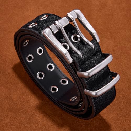 Casual Work Belts for Men, Double-Pin Buckle Genuine Full Grain Leather Belt for Jeans, Mens Gifts3