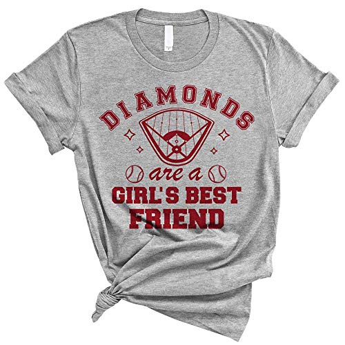 Diamonds are A Girls Best Friend Baseball Shirt Unisex 2X-Large Grey