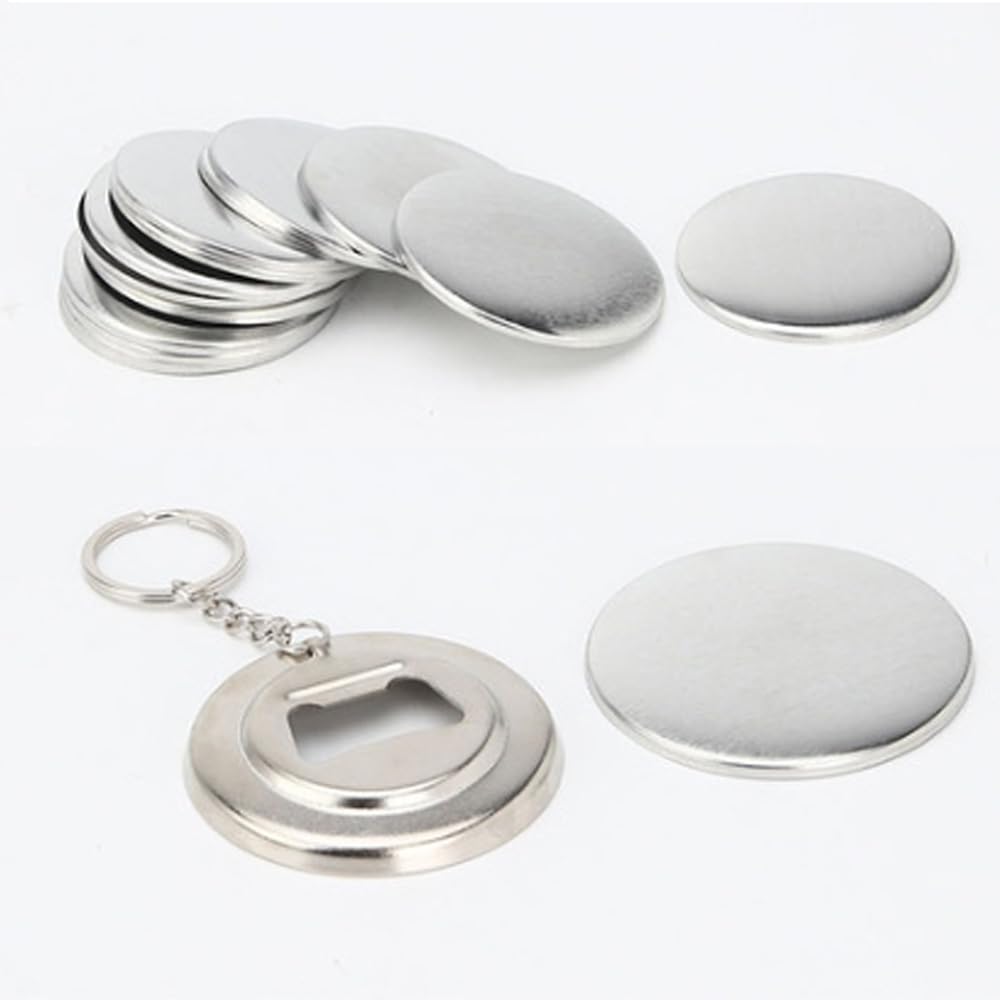 Abridor de Botellas, Llavero, Espejo, Insignia en Blanco, alfileres de botón, Fabricante de Piezas en Blanco, 100 Uds., 58mm