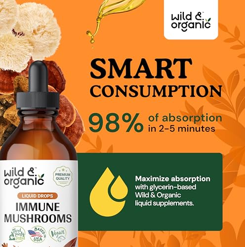 Wild & Organic Immune Mushroom Tincture - Mushroom Complex 8-in-1 Immune Support Supplement - Lions Mane Supplement w/Turkey Tail, Reishi, Shiitake Mushrooms - Mushroom Supplement Liquid - 4 oz - Image 5