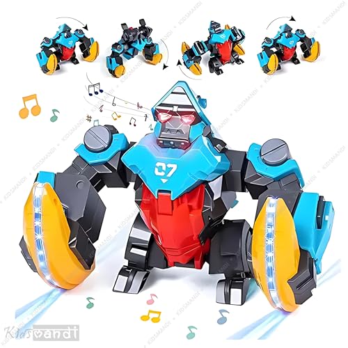 Image of Kids Mandi Dancing Gorilla Robot Toy | Electronic Action Figure with Music & Lights | Interactive Moving Toy for Kids Age 3+ (Blue & Red)