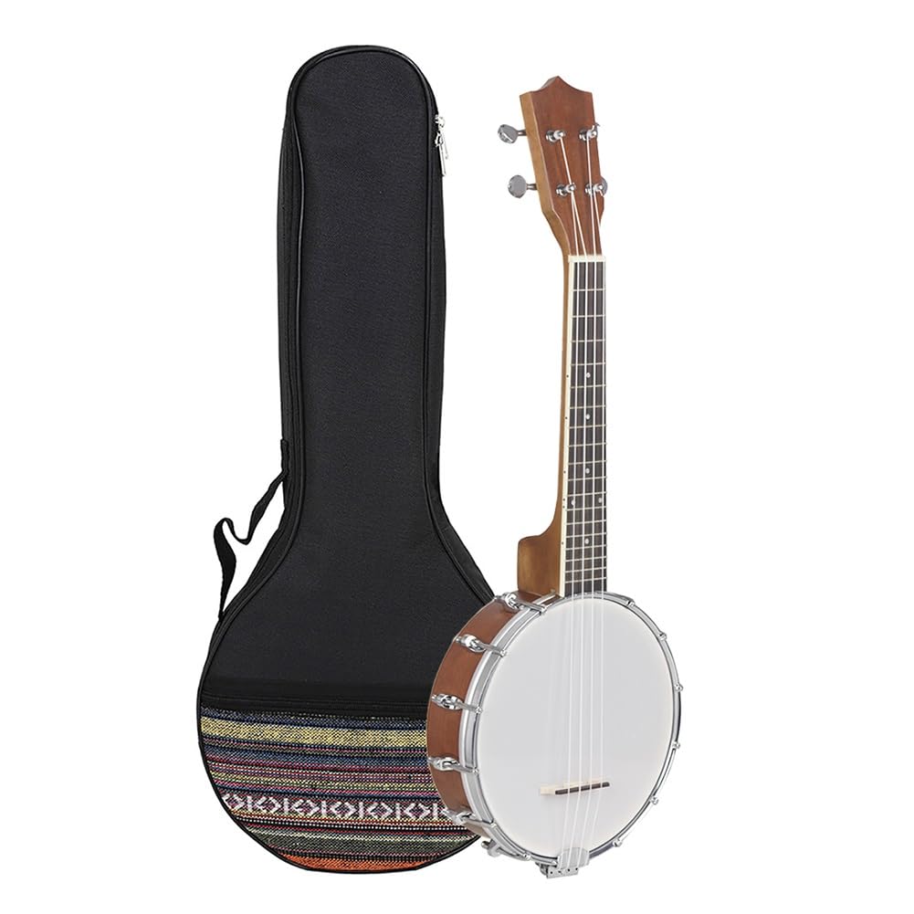 Banjo for principianti da 24", chitarra banjo a 4 corde con custodia, corde di ricambio e plettri, strumento musicale a corde for principianti