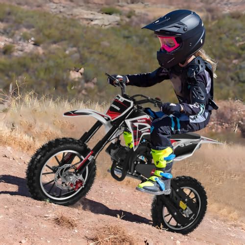 Image of 2026 New 50cc Dirt Bike for Kids 2-Stroke, Toddler Gas Powered Mini Bike with Front Rear Disc Brakes, Speeds up to 40KM /H, Gas Motorcycle for Children, Ideal Gifts for Boys Girls, Blue (Black)