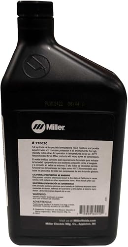 Miniatura 2 de Miller 276620 Aceite, tornillo giratorio para compresor de aire, sintético, paquete de 12