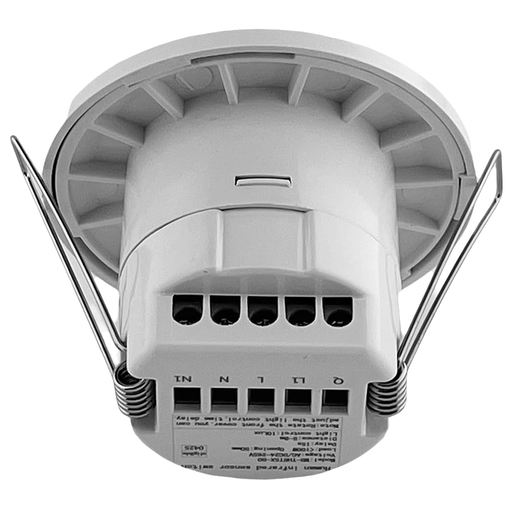 Correa 24-265V Smart Recessed Pir Infrared Motion Detector For Safe Navigation In Stair Corridors And Car Parks
