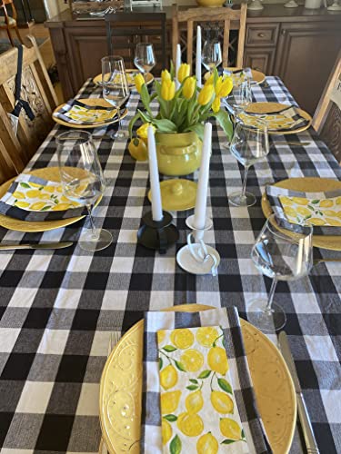 Buffalo Plaid Tablecloth 56X84 Inches Black And White Check Table Cover Christmas Party Table Cloth For Farmhouse Wedding Gathering Table Decorations #TOP3
