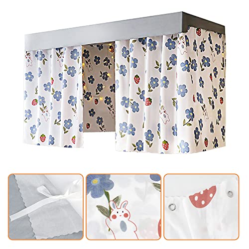 Image of Cute Bottom Bunk Bed Curtain Student Dormitory Blackout Cloth Mosquito Nets Bedding Tent Bed Canopy Single Sleeper, Strawberry Flower