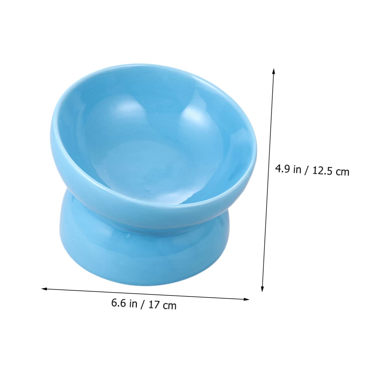 BESPORTBLE High Feet Ceramic Dog Bowl Slanted Mouth Feeder Pet Feeder for Dogs Puppies Durable Ceramic Size l