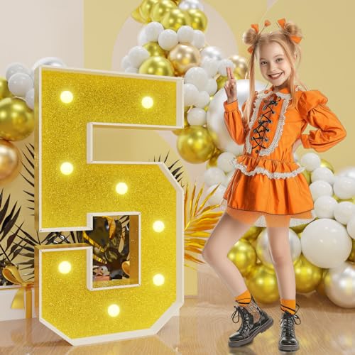 Décoration de fête réussie sans effort avec le grand chiffre 5 lumineux