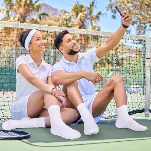 VIDACO 5/10 Pairs Men's Athletic Socks 8-10 Moisture-Wicking Crew Socks Arch Support - Cushioned Towel Foot Running Tennis2