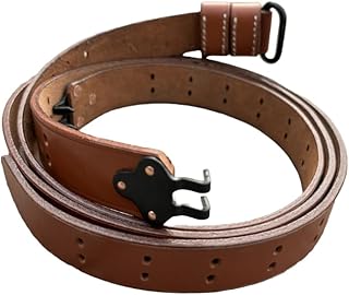 WARCRAFT EXPORTS Pack de 5 cabestrillos de cuero de color marrón militar de la Segunda Guerra Mundial 1907 patrón M1 Garand – accesorios de acero